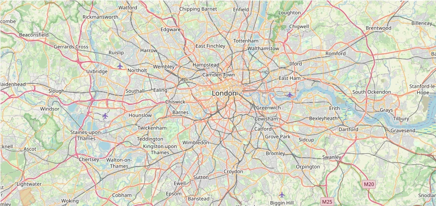 Map of the London area we cover